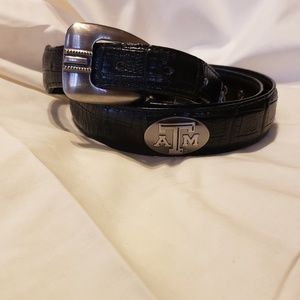 Women Texas A&M Zepplin Crocodile Concho Belt